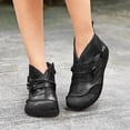 thumbnail image 2 of NECHOLOGY Botas Mujer Adulto Femenino Zapatos Botines de mujer Moda mujer otoño suela gruesa tacones cuadrados cremallera botines cortos zapatos de punta redonda (Black, 9), 2 of 5