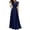 Blue, variant on Women's Lace Chiffon Maxi Dress, Formal Evening Gown with Cap Sleeves, 1PC, S-XXL