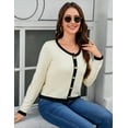 thumbnail image 6 of Yesfashion Women's Knit Cardigan Crewneck  Metal Button Long Sleeve Lightweight Sweater Cardigans, 6 of 8