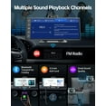 thumbnail image 2 of CAIHONG Portable 10.26" Wireless Carplay Screen & Android Auto with Adjustable & Detachable Mount, 2.5K Dash Cam & 1080P Backup Camera, HD IPS Touchscreen, GPS Navigation, Bluetooth, Car Stereo, Radio, 2 of 6