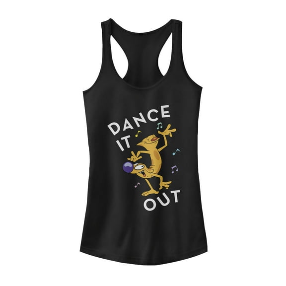 Junior's CatDog Dance It Out  Racerback Tank Top Black Large