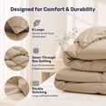 thumbnail image 4 of Unikome All Season Goose Down Feather Fiber Comforter with Natural Filling, Soft & Breathable Lightweight Duvet Insert, Machine Washable, King 104 x 88 Inch,Ginger Root, 4 of 10