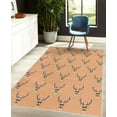 thumbnail image 4 of Deer Decorative Rug, Hipster Inspired Antlers Glasses Mustaches Funny Animal Pattern Woodland Vintage, Quality Carpet for Bedroom Dorm and Living Room, 6 Sizes, Dark Peach, by Ambesonne, 4 of 4