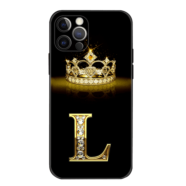 Funda de silicona suave para iPhone, carcasa con letras de corona de diamante, 11, 13, 12, 14 Pro, 14 Pro, Max, XS, XR Fivean unisex