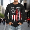 thumbnail image 4 of Puliio 250Th Anniversary Us Shirt For Men's American Flag Printing Long Sleeve Crewneck Tee Tops For Celebrate America's 250Th Anniversary（Black,L), 4 of 4