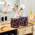 thumbnail image 3 of Yayeee 4 Pack Qtip Holder Bathroom Cotton Swab Canister with Lid Clear Dispenser Set, Purple Halloween Black Cat, 3 of 6