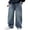 Z-04Blue, variant on Ruyang Boys Star Embroidery Baggy Jeans Straight Wide Leg High Elastic Waist Teens Kids Denim Pants Fashion Causal Loose Fit Bottoms