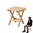 thumbnail image 5 of 2X Small Folding Stool Portable Wooden Stool Chair Lightweights Fold-Up Step Stool Folding Foot Rest 28x36x29cm, 5 of 8