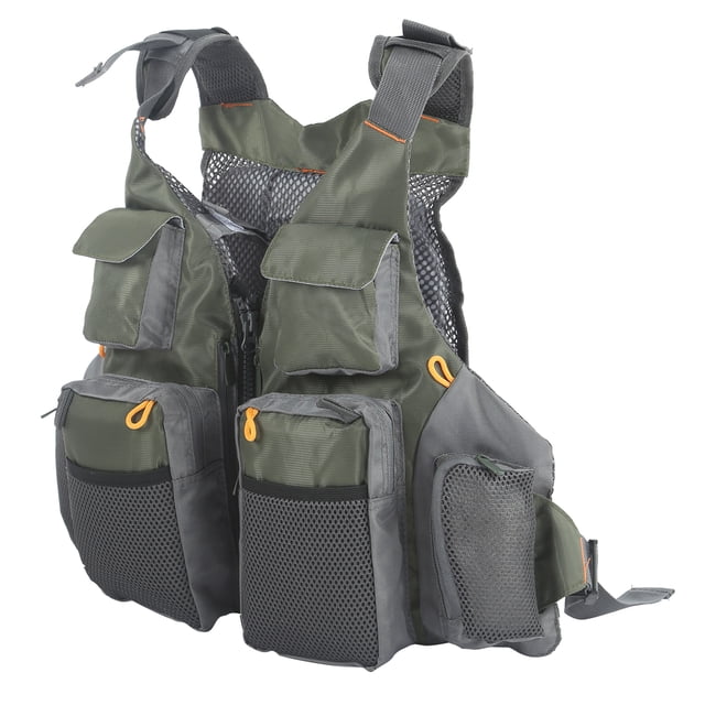 Fly Fishing Vest Multi Pocket Fishing Waistcoat Breathable Adjustable Fishing Life Jacket With Floating Pad