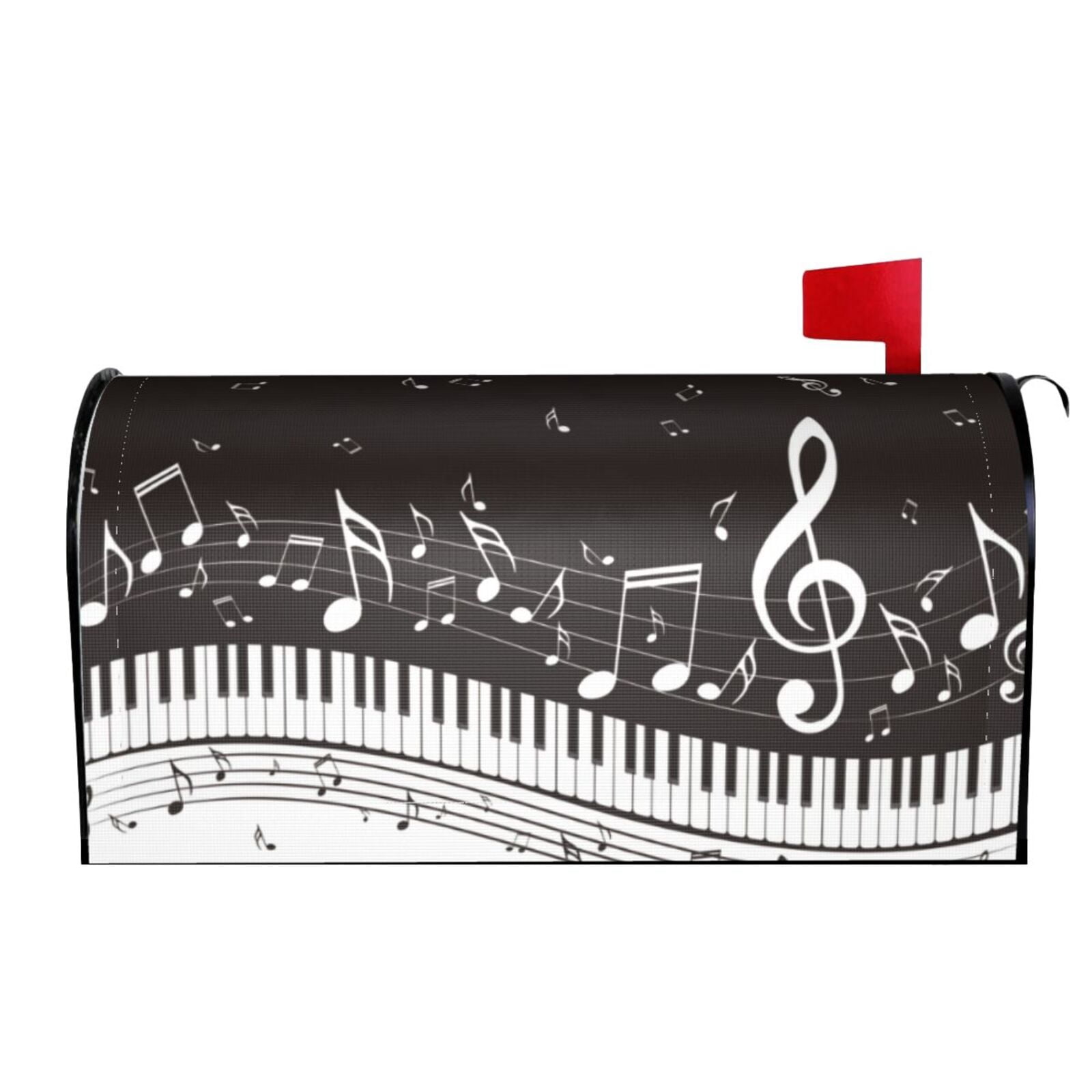 Picia Piano Keys With Musical Notes Magnetic Mailbox Cover Standard Size-21x18 in
