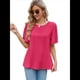 thumbnail image 1 of Tops de Mujer 2025, Camisetas Casuales de Acampanada, Camisetas Básicas de Verano con Cuello Redondo, Blusas Lindas, Color Rosa y Rojo, Talla L, 1 of 7