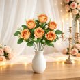 thumbnail image 4 of Fake Flowers Realistic Silkly Rose Bouquet, 7 Stems 12.99 Inch Artificial Faux Flower Arrangement No Fade, Waterproof for Wedding Bridal Bouquets, Photography, Home Centerpieces Decor, 4 of 5