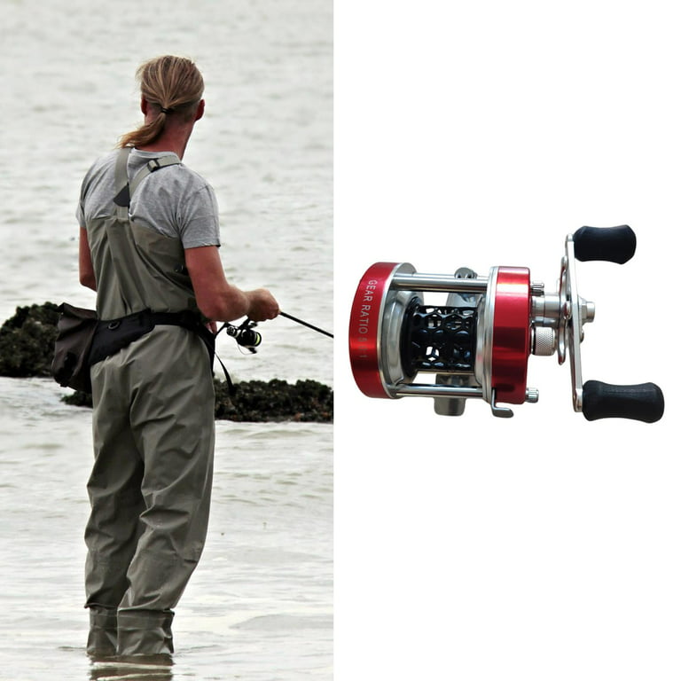 Lightweight Baitcasting Fishing Reel - Saltwater Fishing Reel ,Centrifugal Brake , Bearing ,5.0:1 Gear Ratio ,Drum Wheel W300l/w300r Red R, Size