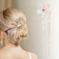 thumbnail image 2 of Unique Bargains 1 Pc Chignon Pin Five-petal Flower Hair Hairpin for Women Pink Purple, 2 of 5