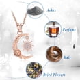 thumbnail image 3 of Crystal Cremation Jewelry for Ashes Crescent Moon and Sun Urn Necklace for Women Men Stainless Steel Memorial Rose Flower Ashes Pendant, 3 of 8