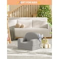 thumbnail image 2 of 2-in-1 para niños couch: convertible teddy fleece para niños pequeños sofa chair - comfy fold-out lounger para playroom, nursery, birthday gift (gray moon), 2 of 7