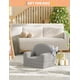 thumbnail image 2 of 2-in-1 para niños couch: convertible teddy fleece para niños pequeños sofa chair - comfy fold-out lounger para playroom, nursery, birthday gift (gray moon), 2 of 7