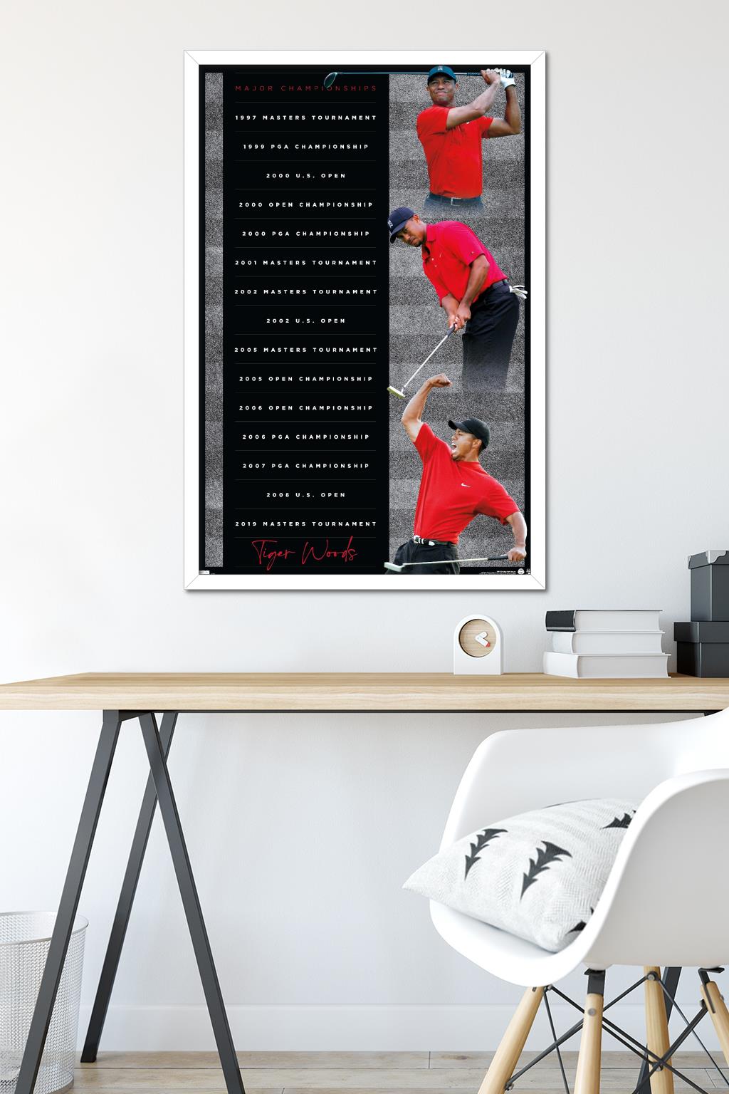 Tiger Woods - Majors Wall Poster, 22.375" x 34" Framed