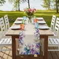 thumbnail image 4 of Table Runners 90 Inches Long Dress Scarves, Blue Purple Flowers Farmhouse Coffee/Dining/Kitchen Table Runner for Living Room, Spring Seasonal Botanical Florals 13x90 Inch, 4 of 9