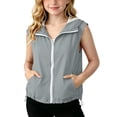thumbnail image 3 of AHTJRT Hooded Vest for Boys Girls Sleeveless Zip-Up Lightweight Breathable Vests Summer Outdoor Sun Protection Tops with Pockets Gray 7-8 Years, 3 of 10