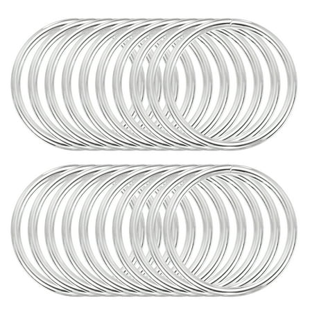 Uxcell 20 Pcs Metal Hoop Rings for Craft 1.9 Inch Floral Wreath Macrame Hoops Dream Catcher Rings for DIY Crafts Macrame Plant Hangers, Silver