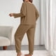 thumbnail image 4 of Pincandy Women's Plus Size Pajama Set - Crew Neck Long Sleeve Top & Pants, Casual & Comfortable for Homewear, 4 of 5