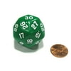 Koplow Games Triantakohedron D30 30 Sided 33mm Jumbo RPG Gaming Dice - Green w White Number #06008