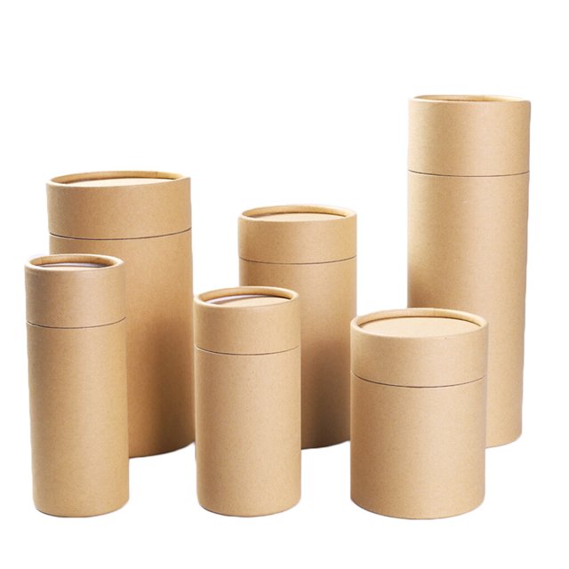 Langgg Canisters Kraft Paper Tea Box Dried Fructose Container Kraft paper Tea can candy Packing Box Caddy Storage Bottle