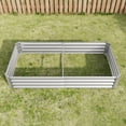 thumbnail image 6 of 2Pcs 6x3x1 ft Galvanized Metal Raised Garden Bed, Large Rectangle Raised Planter Box for Vegetables, Herbs, Flowers, Outdoor Backyard Gardening, 6 of 8