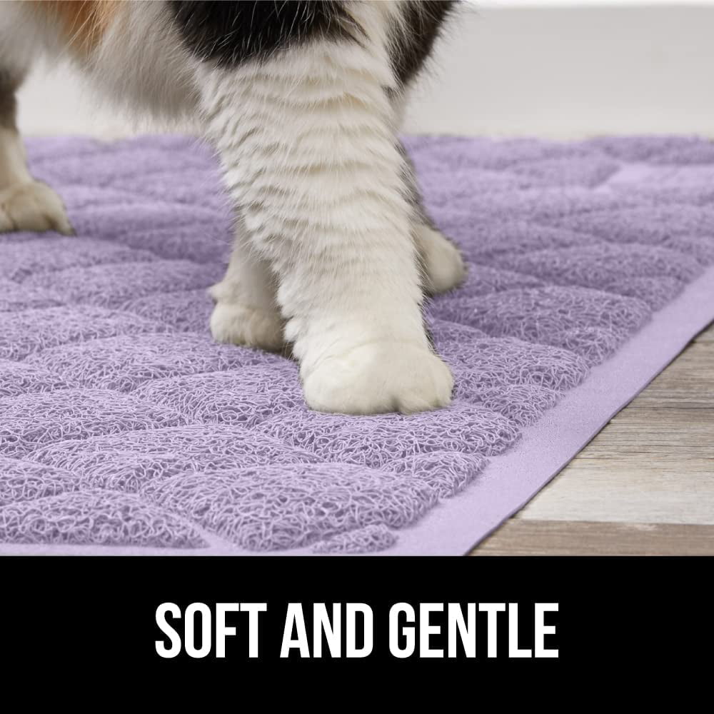 Gorilla Grip Original Premium Durable Multiple Cat Litter Mat, Water  Resistant, Traps Litter from Box and Cats, Scatter Control, Soft on Kitty  Paws, Half Circle, Light Purple 