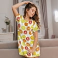 thumbnail image 3 of Gaeub Lemon Orange Print Women's Short-Sleeved Nightdress,Loose Comfy Pajama Sleepwear,Summer Night-dresses for Women, 3 of 6