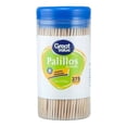 thumbnail image 1 of Palillos de madera Great Value con puntas redondeadas bote 275 pzas, 1 of 1