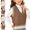 Khaki, variant on Girls 3D Candy Decor Vest Crew Neck Knit Fall Winter Kids Cozy Lightweight Vests Yellow Size 2T
