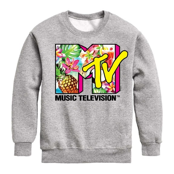 MTV Logo - Hawaiian Collage - Toddler And Youth Crewneck Fleece Sweatshirt