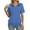 Blue, variant on Womens Polo Shirts Short Sleeve Banded Bottom Tops Business Casual Tunic Tops Collared V Neck Dressy Blouses Blue S