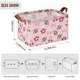thumbnail image 5 of Rectangle Storage Basket with Handles Rugby Bow Flower Pattern Collapsible Storage Bin Large Storage Bins Decorative for Clothes Toys Bedroom, 5 of 8