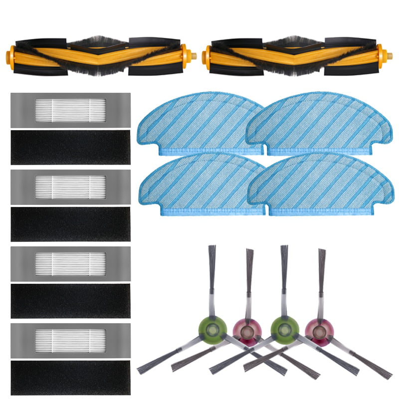 Side Brush Roller Filter Mop Cloth Set For Ecovacs Deebot Ozmo T8 Vacuum Cleaner 
