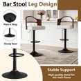 thumbnail image 4 of ClinQ Swivel Adjustable Bar Stools Set of 2, PU Leather Upholstered Bar Chairs with Bentwood Backrest and Hydraulic Lift for Kitchen Island, White, 4 of 9