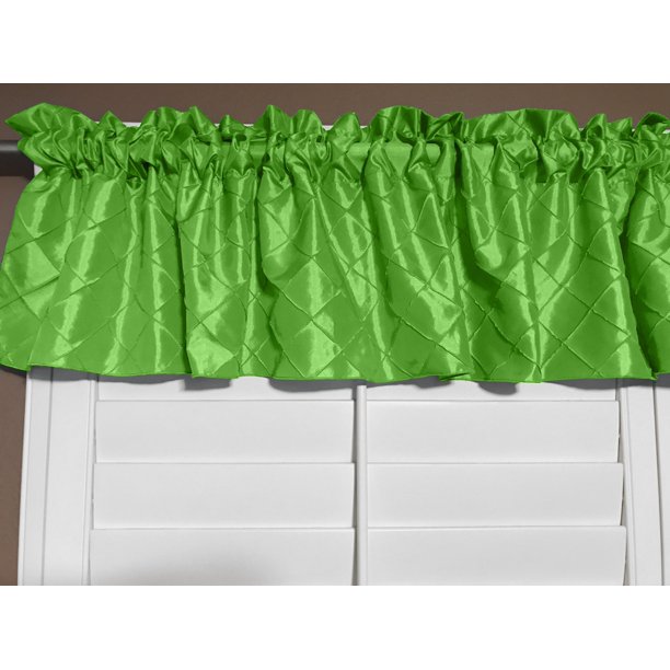 pintuck taffeta window valance 52 wide lime green