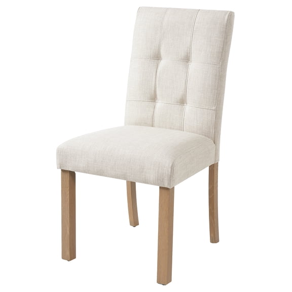Cterwk 4 Pcs Fabric Upholstered Dining Chair with Wood Legs, Armelss Side Chair for Kitchen, Dining Room, Living Room, Beige Brown