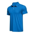 thumbnail image 6 of Mens Polo Shirts Short Sleeve Beach Wedding Guest Dress Shirt Relaxed Fit Casual Comfy Moisture Wicking Shirts, M, 6 of 8