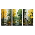 thumbnail image 2 of Designart "Orange Green Trees Canopy Collage II" Cottage Wall Art Set Of 3 - Green Trees Gallery Wall Set For Home Decor, 2 of 7