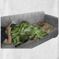 thumbnail image 6 of Bunny Soft Flannel Fleece Blanket, Photo of a Holland Lop Rabbit Standing on a Wooden Board Green Plants at Background, Cozy Plush for Indoor and Outdoor Use, 60" x 80", Multicolor, by Ambesonne, 6 of 6