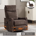 thumbnail image 3 of SESSLIFE Massage Recliner Chair, Manual Reclining Chair with Swivel Rocking & Lumbar Heat, Timer Function, Modern Fabric Living Room Chair, Brown, 3 of 8