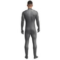 thumbnail image 3 of YONGHS Mens Spandex Open Face Zentai Suit Costume Back Zipper Unitard Full Cover Jumpsuit Bodysuit Charcoal Grey 170, 3 of 7