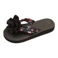 thumbnail image 3 of Women's Flower Appliques Flip Flops Boho Open Toe On Flat Sandals Beach Vacation Slippers, 3 of 9