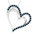 thumbnail image 2 of 0.33 ct Brilliant Round Cut Natural London Blue Topaz 14k White Solid Gold Everyday Affordable Designer Necklace Pendant with 16" Chain, 2 of 6