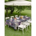 thumbnail image 4 of Outdoor Tablecloth with Umbrella Hole for Patio/Picnic/Party/Camping, Spring Flowers Waterproof Table Cloth Rectangle Table Cover Washable, Farmhouse Retro Botanical Purple Blue Floral (60"x 102"), 4 of 8
