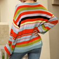thumbnail image 4 of Vedolay Womens Sweater Womens Striped 2023 Long Sleeve Ribbed Knit Loose Oversized Pullover Sweaters,Red M, 4 of 5