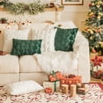 thumbnail image 2 of Taibuwu Set of 2 Dark Green Throw Pillow Covers Christmas Tree Decorative Pillowcases 20x20 Inch Soft Plush Faux Wool Farmhouse Couch Pillows for Sofa Livingroom Bed for Home Decors, 2 of 6